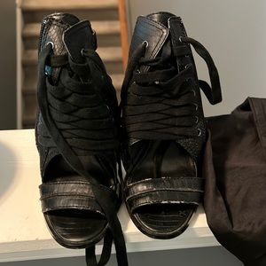 Black Open toe bootie